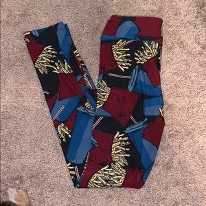 Lula Roe tween leggings French fry and soda print
